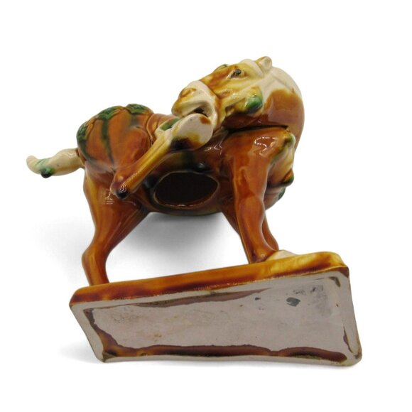 Vintage Tang Style Sancai Drip Glaze Ceramic Chinese War HORSE Figurine - Picture 8 of 10